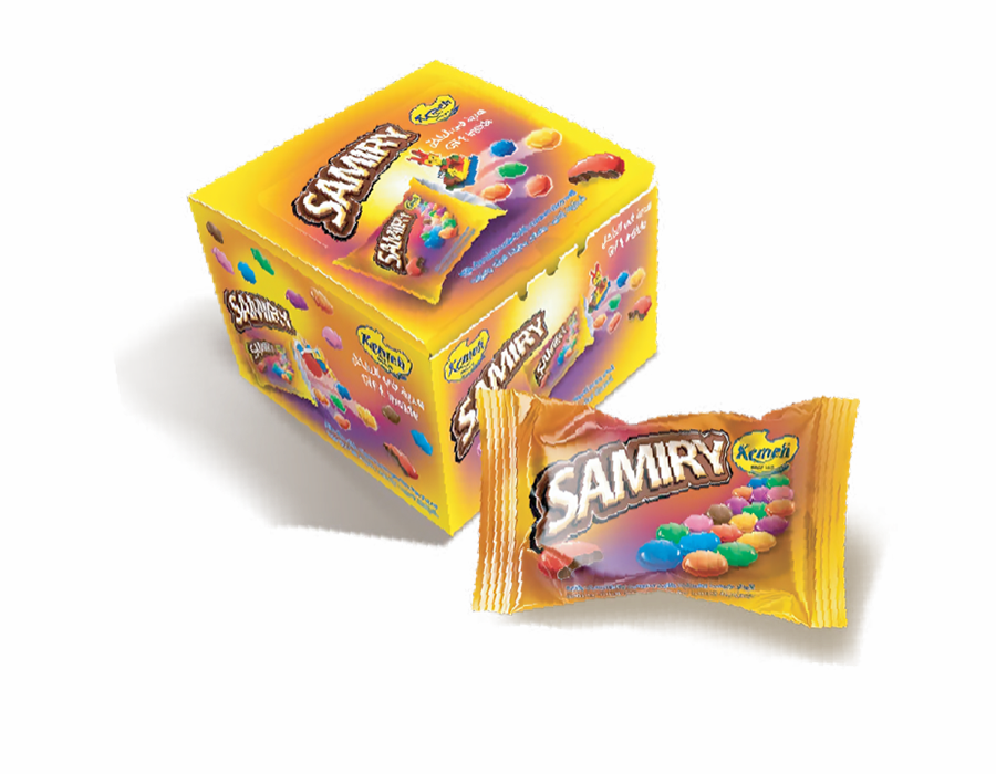 شوكولا الحليب في قشرة هشة ملونة