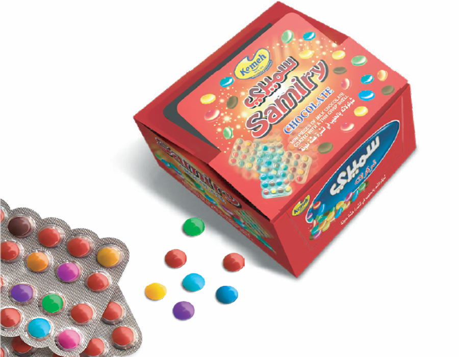 شوكولا الحليب في قشرة هشة ملونة