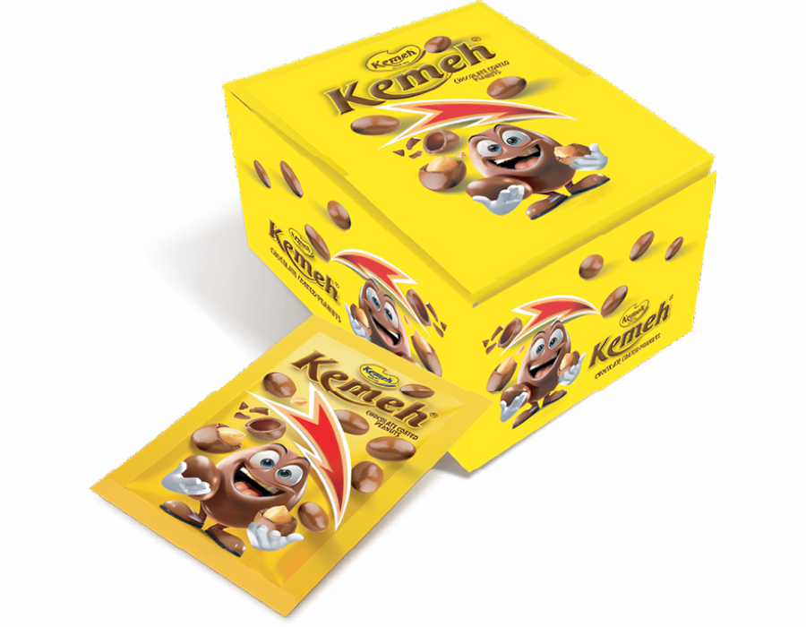 دراجية بالفول السوداني مغطى بشوكولاتة الحليب ومكسو بطبقة من السكر الهش 